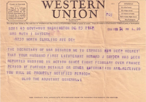 1944 Western Union Missing In Action Feb 23 Telegram2