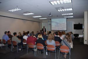 Steve Snyder speaks at book signgin