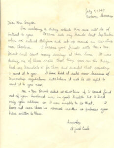 July 4, 1945, Euphem, Germany handwritten letter, WWII memoir, historic personal correspondence.