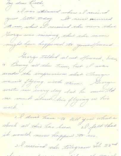Steve Snyder author handwriting letter image, historical handwritten note about George, flying, and personal reflections.