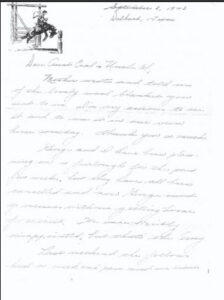 Handwritten letter by Steve Snyder about his experiences as an author.